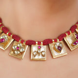 Gold Plated Barsaat Kundan Necklace Set