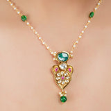 Gold Plated Barsaat Kundan Necklace Set