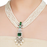 HEERA ZIRCON GREEN PENDANT SET