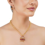 Gold Plated Barsaat Ruby Set