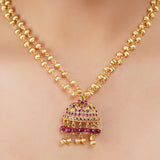 Gold Plated Barsaat Ruby Set