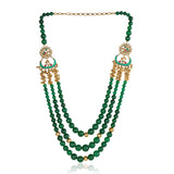 Gold Plated Vivaah Green  Onyx Kundan Kantha Set