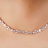 Gold Plated Barsaat Zircon Baguette Choker