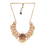 Gold Plated Vivaah Red Kundan Necklace Set