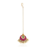 Gold Plated Vivaah Red Kundan Tikka
