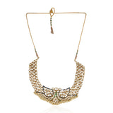 Gold Plated Vivaah Blue Green Kundan Necklace Set