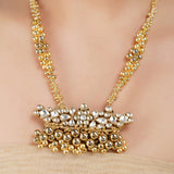 Gold Plated Barsaat Kundan Ghungroo Necklace Set