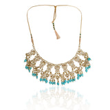 Gold Plated Vivaah Turquoise Kundan Necklace Set