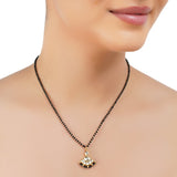 Gold Plated Kundan Fan Mangalsutra