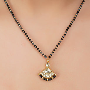 Gold Plated Kundan Fan Mangalsutra