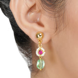Kanchan Red Kundan Flower Necklace Set