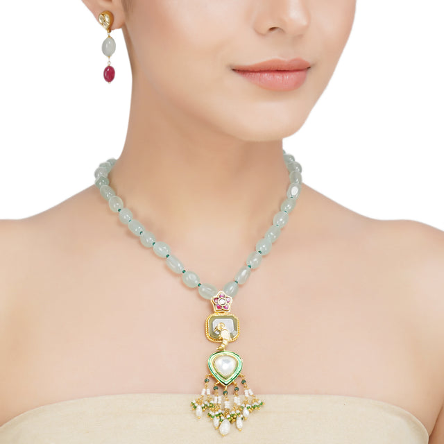 ANMOL STAR KUNDAN PENDANT SET