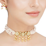 Kanchan Kundan Flower  Pearl Necklace Set
