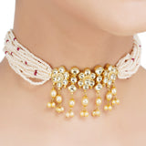 Kanchan Kundan Flower  Pearl Necklace Set