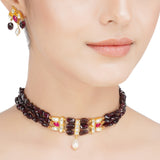 Kanchan Kundan Kyanity Beads Necklace Set