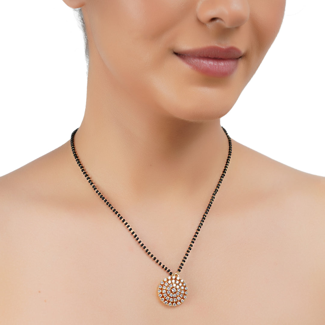 Gold Plated Zircon Circle Mangalsutra