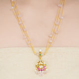 Kanchan Kundan Red Chand Necklace Set