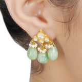 Kanchan Chand Kundan Green Necklace Set