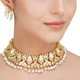Kanchan  Kundan Pan White Necklace Set