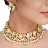 Kanchan  Kundan Pan White Necklace Set