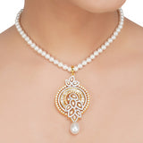 HEERA ZIRCON PEARL PENDANT SET