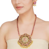 Kanchan  Red Kundan Necklace Set