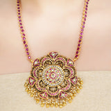 Kanchan  Red Kundan Necklace Set