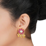 Kanchan  Red Kundan Necklace Set