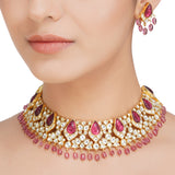 Kanchan Kundan Pan Red  Necklace Set