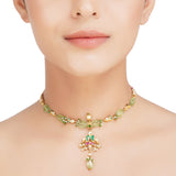 Kanchan Kyanite KunKanchan Kundan Choker Necklace dan Necklace Set