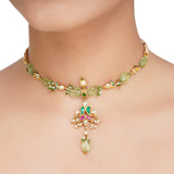 Kanchan Kyanite KunKanchan Kundan Choker Necklace dan Necklace Set