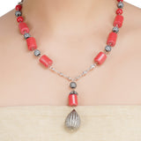 DOR CORAL ZIRCON NECKLACE
