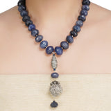DOR BLUE CUT SILVER NECKLACE