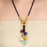 DOR TASSEL BLACK NECKLACE