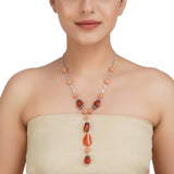 DOR CORNELIAN SILVER CHAIN NECKLACE