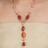 DOR CORNELIAN SILVER CHAIN NECKLACE