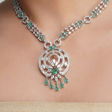 HEERA ZIRCON SILCER PENDANT NECKLACE SET