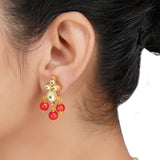 Kanchan Dark Coral Kundan Necklace Set