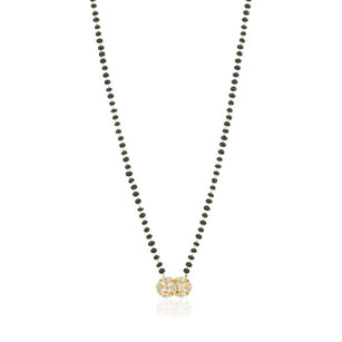 Gold Plated Zircon intertwined Circles Mangalsutra