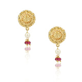 Gold Plated Barsaat Coral Pearl Bead Set
