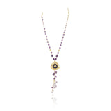 Gold Plated Barsaat Kundan Amethyst Necklace Set