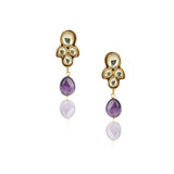 Gold Plated Barsaat Kundan Amethyst Necklace Set