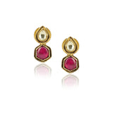 Gold Plated Barsaat Kundan Lotus Pendant Set