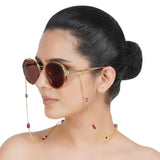 NAYAN RED ONYX GOLD PLARED STRING