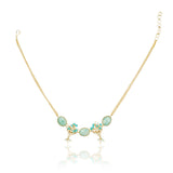 Gold Plated Barsaat Chrysoprase Kundan Choker Set
