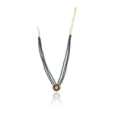 Gold Plated Barsaat Iolite Zircon Flower Choker Set