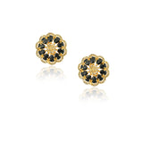Gold Plated Barsaat Iolite Zircon Flower Choker Set