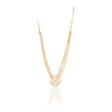 Gold Plated Barsaat Zircon Quatrafoil Necklace Set