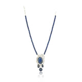 Silver Plated Barsaat Victorian lapiz Zircon Set