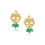 Gold Plated Barsaat Kundan Green Onyx Necklace Set